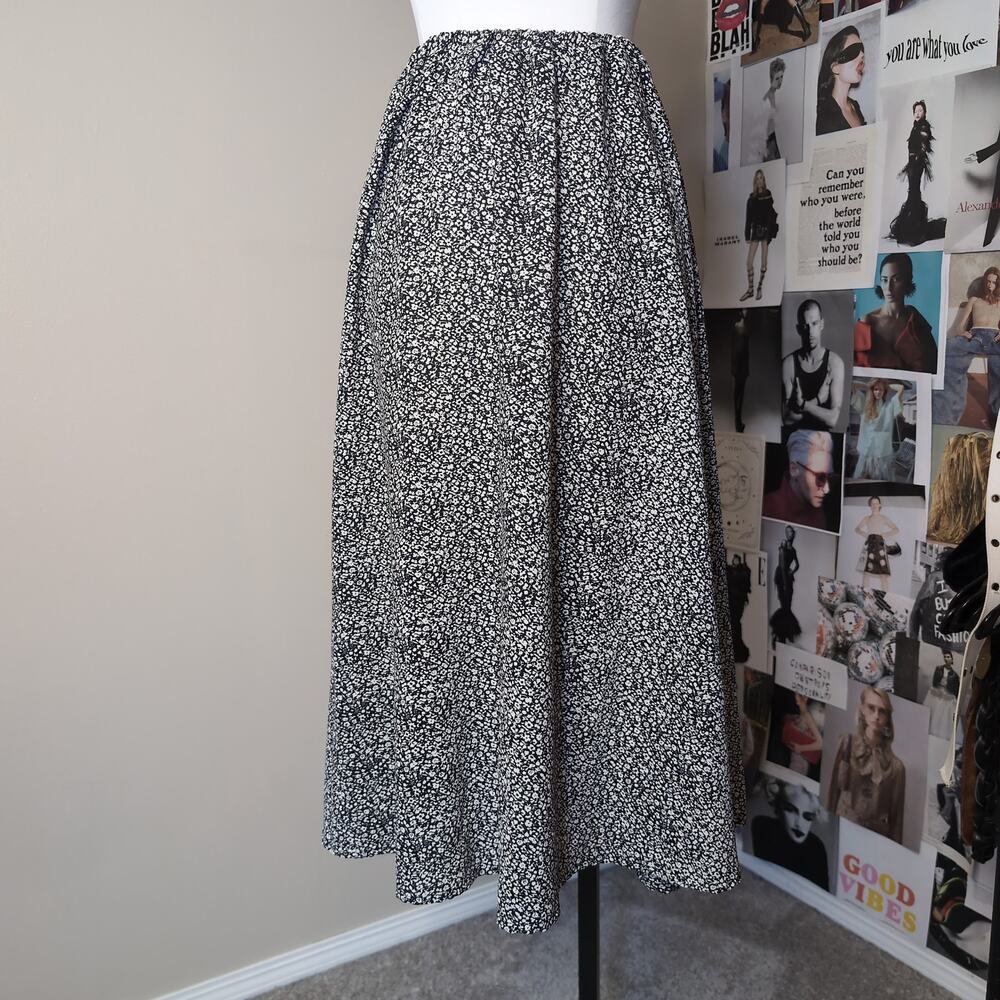 Floral Print Elastic Waist Midi Skirt Boho